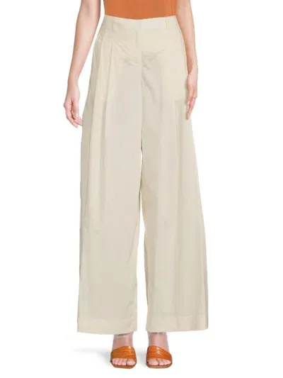 Twp Women's New Didi Silk Wide Leg Pants In Khaki