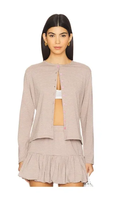 Tyler Mcgillivary Polly Cardigan In Grey Multi