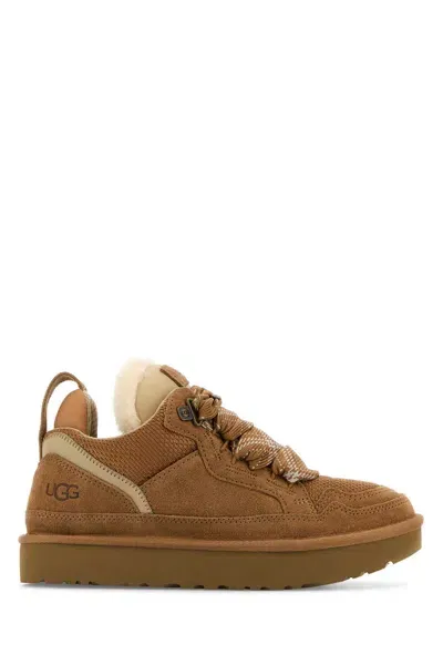 Ugg Camel Suede And Fabric Lowmel Sneakers In Brown