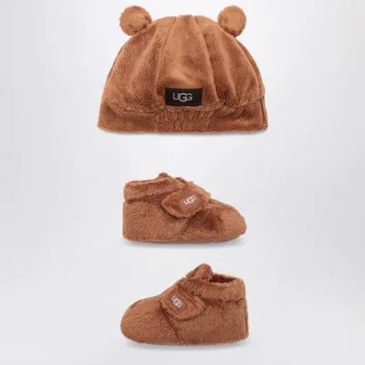 Ugg Chestnut Set Bixbee And Beanie In Brown