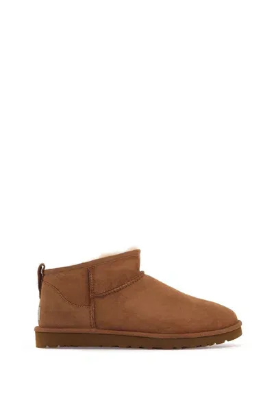 Ugg Classic Ultra Mini Ankle Boots In Brown