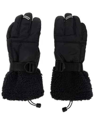 Ugg Faux-fur Trim Gloves In Black