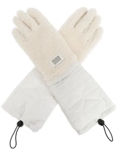 Ugg Faux-fur Trim Gloves In Neutral