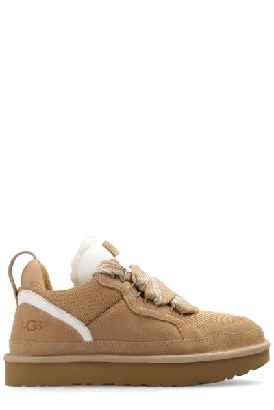 Ugg Lowmel Suede High-top Sneakers In Beige