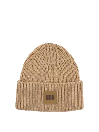 Ugg Ribbed Beanie Hats In Beige