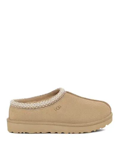 Ugg Tasman "driftwood" Suede Slippers In Brown