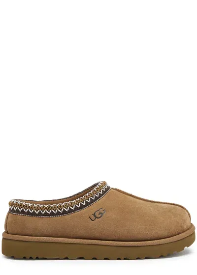 Ugg Tasman Suede Flatform Slippers In Brown