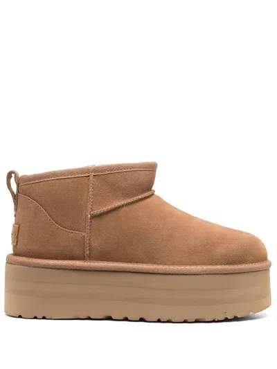 Ugg W Classic Ultra Mini Platform Shoes In Brown