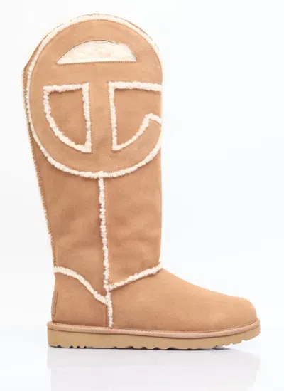 Ugg X Telfar Suede High Boots In Brown