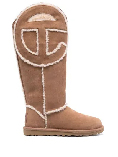 Ugg X Telfar 10mm Telfar Tall Shearling Boots In Chestnut