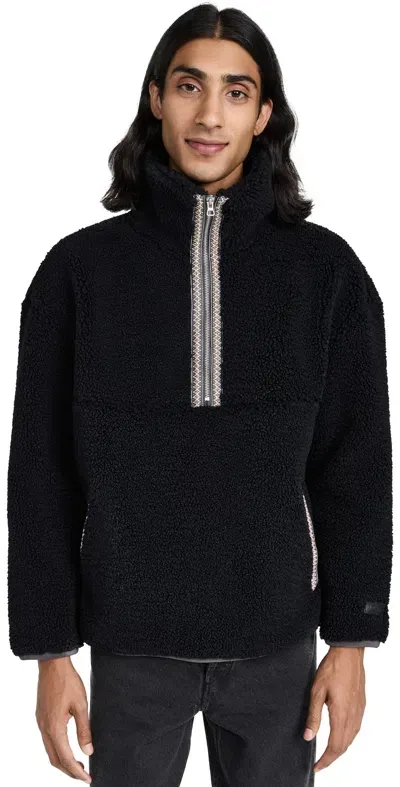 Ugg Braid Half Zip Fleece Jacket Black