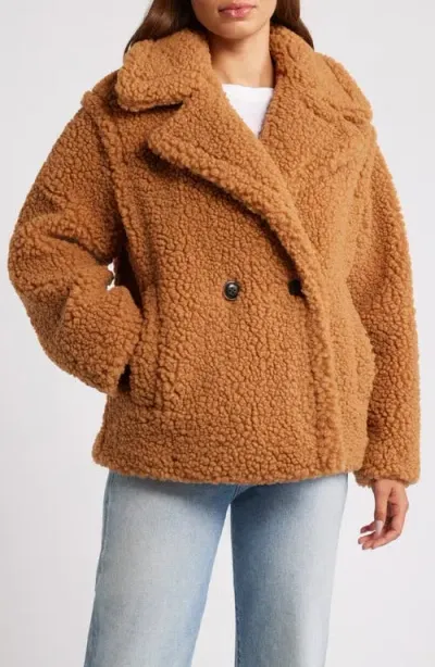 Ugg(r) Gertrude Teddy Faux Shearling Coat In Chestnut