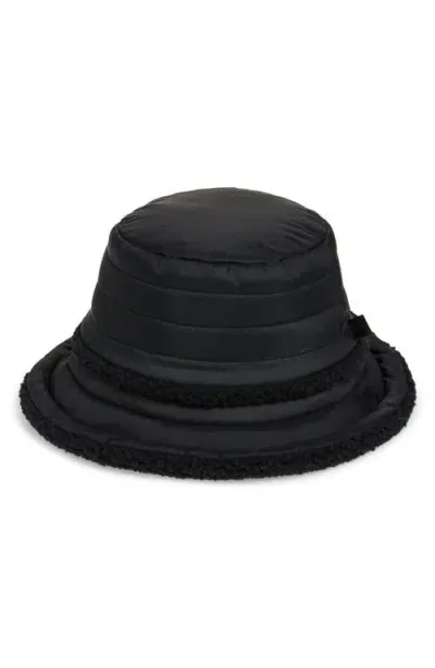 Ugg(r) Uggfluff Reversible Faux Fur Bucket Hat In Black