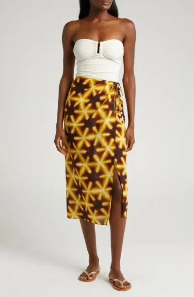 Ulla Johnson Anya Cove-up Midi Skirt In Blue,multi