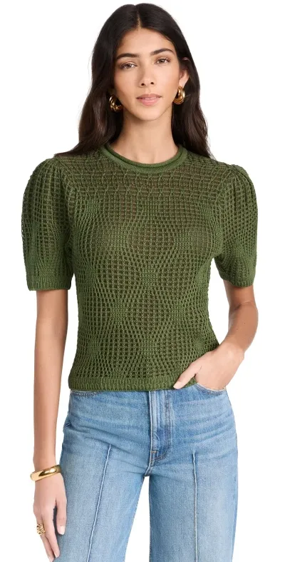 Ulla Johnson Capri Crop Sweater In Juniper