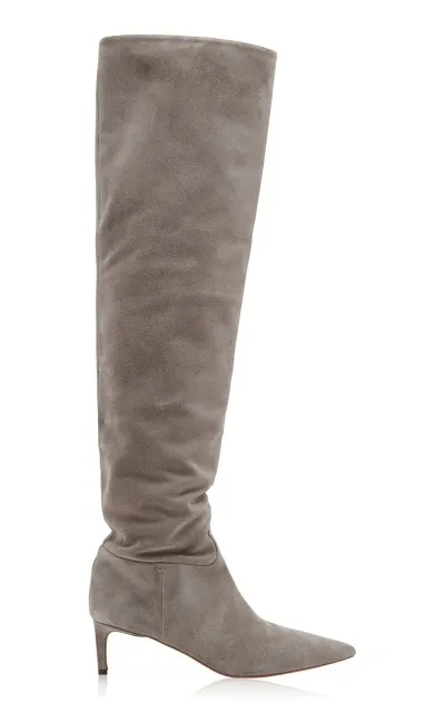 Ulla Johnson Carolina Suede Knee Boots In Grey