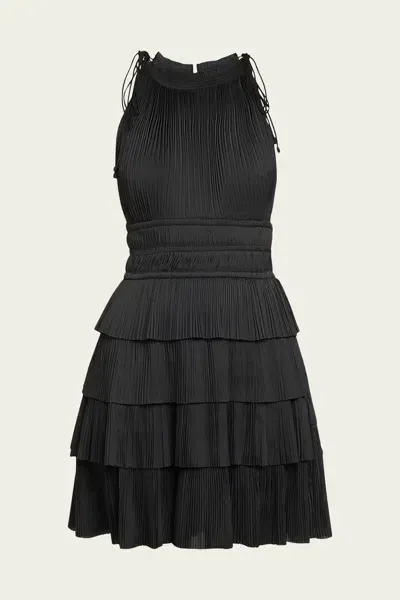 Ulla Johnson Cecily Mini Dress In Noir In Black