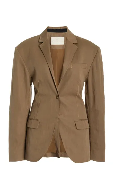 Ulla Johnson Dhemi Oversized Tencel Blazer In Khaki