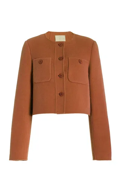 Ulla Johnson Eve Cropped Wool-blend Jacket In Tan