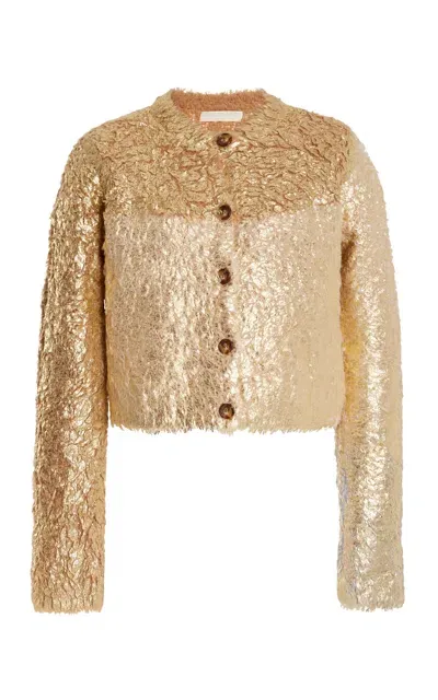 Ulla Johnson Keira Wool-blend Cardigan In Metallic