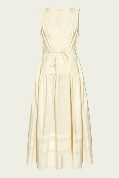 Ulla Johnson Kiran Poplin Midi Dress In Neutrals