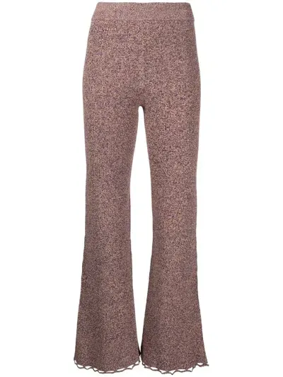 Ulla Johnson Knitted Flared Trousers In Multicolour