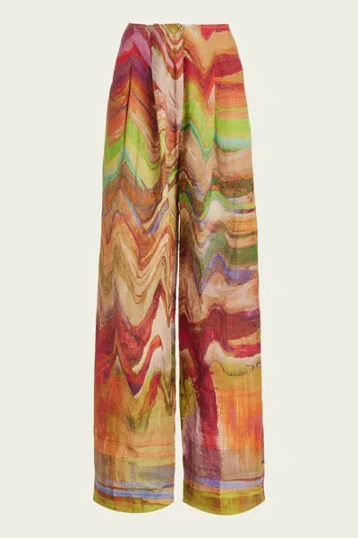 Ulla Johnson Lennox Wide-leg Pants In Canyon Sunset In Multi