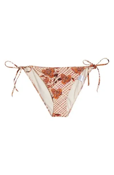 Ulla Johnson Maria Floral Mixed Print String Bikini Bottoms In Cactus Flower