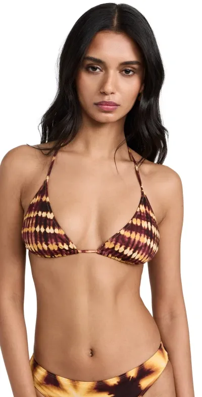 Ulla Johnson Maya Triangle Bikini Top In Amber