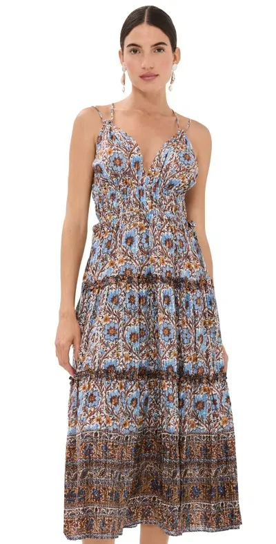 Ulla Johnson Rosa Printed A-line Midi Dress In Caspia