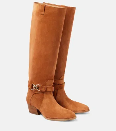 Ulla Johnson Willow Suede Cowboy Boots In Brown