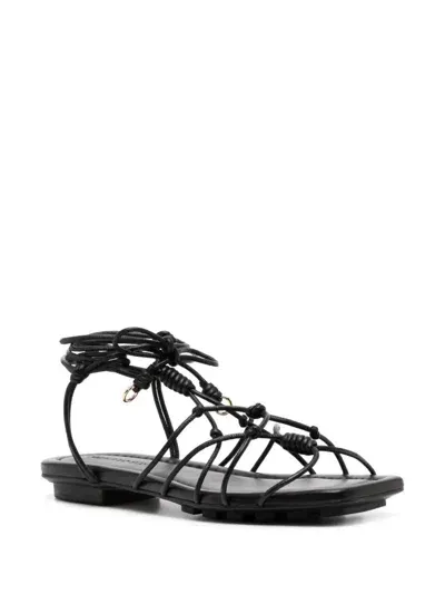 Ulla Johnson Freya Flat Leather Sandals In Black