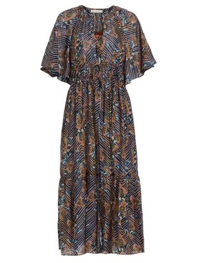 Ulla Johnson Margo Flutter Sleeve Cotton Blend Cover-up Dress In Nocturne