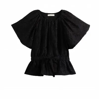 Ulla Johnson Jacquard Tied-waist Blouse In Black