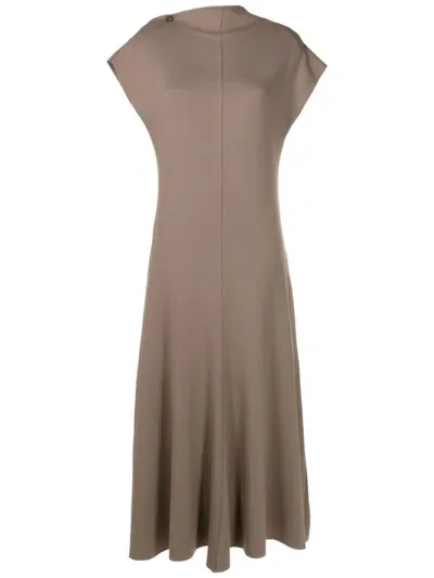 Uma Raquel Davidowicz Mock-neck Maxi Dress In Grey