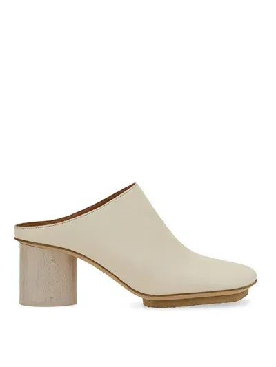 Uma Wang Square-toe Leather Mules In White