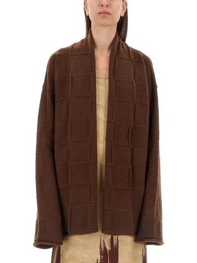 Uma Wang Over Knit Cardigan In Brown