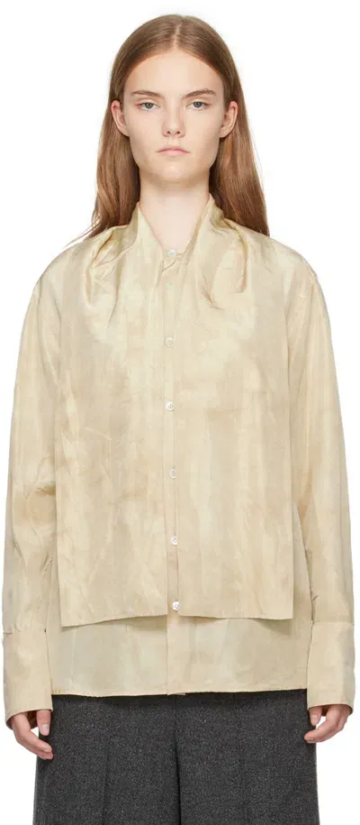 Umber Postpast Beige Onion Dyed Silk Scarf Shirt