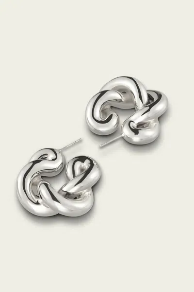 Uncommon Matters Twist Creoles Earrings In Silver In Metallic