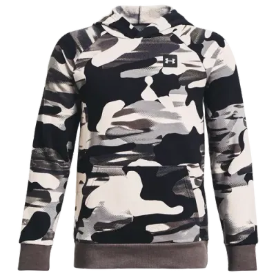 Under Armour Boys   Rival Camo Print Pullover Hoodie In Black/white