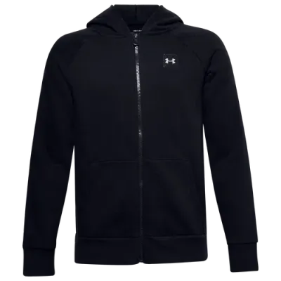 Under Armour Boys   Rival Fleece Full-zip Hoodie In White/black