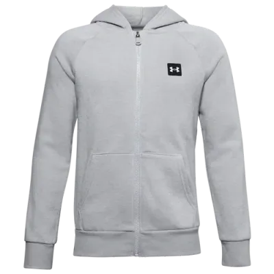 Under Armour Boys   Rival Fleece Full-zip Hoodie In White/grey