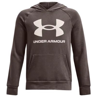 Under Armour Boys   Rival Fleece Po Hoodie In Fresh Clay/onyx White