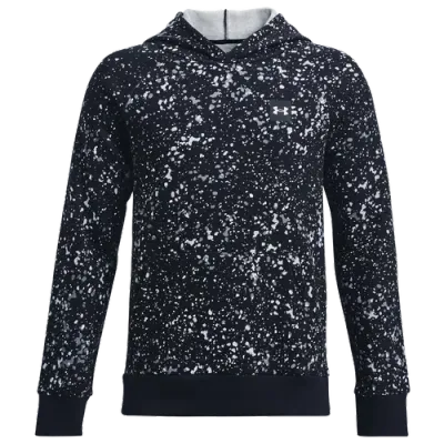 Under Armour Boys   Rival Speckle Print Pullover Hoodie In Black/multi