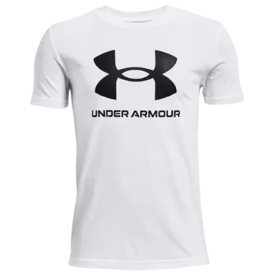 Under Armour Boys   Sport Style Logo T-shirt In White/black