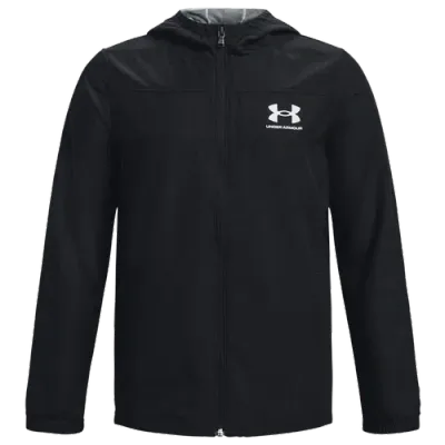 Under Armour Boys   Sportstyle Wind Jacket In Black/grey