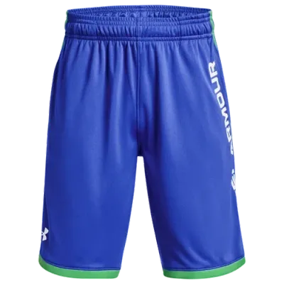 Under Armour Boys   Stunt 3.0 Printed Shorts In Versa Blue/extreme Green/white