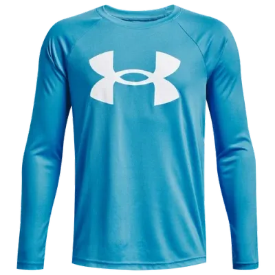 Under Armour Boys   Tech Big Logo L/s T-shirt In Blue