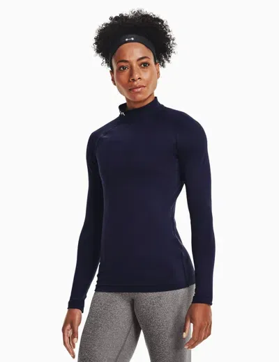 Under Armour Coldgear Authentics Mock Neck In Blue