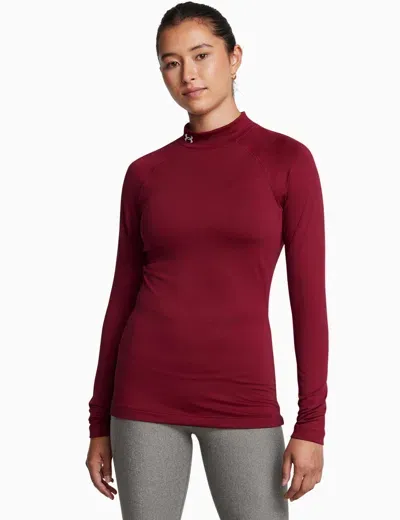 Under Armour Coldgear Authentics Mock Neck In Red